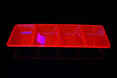UV Blacklight Reactive 4 Compartment Serving Tray